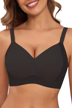 Womens Full Coverage Push Up Bras with Support and Lift Velvet Silhouette Wireless Everyday Bralettes