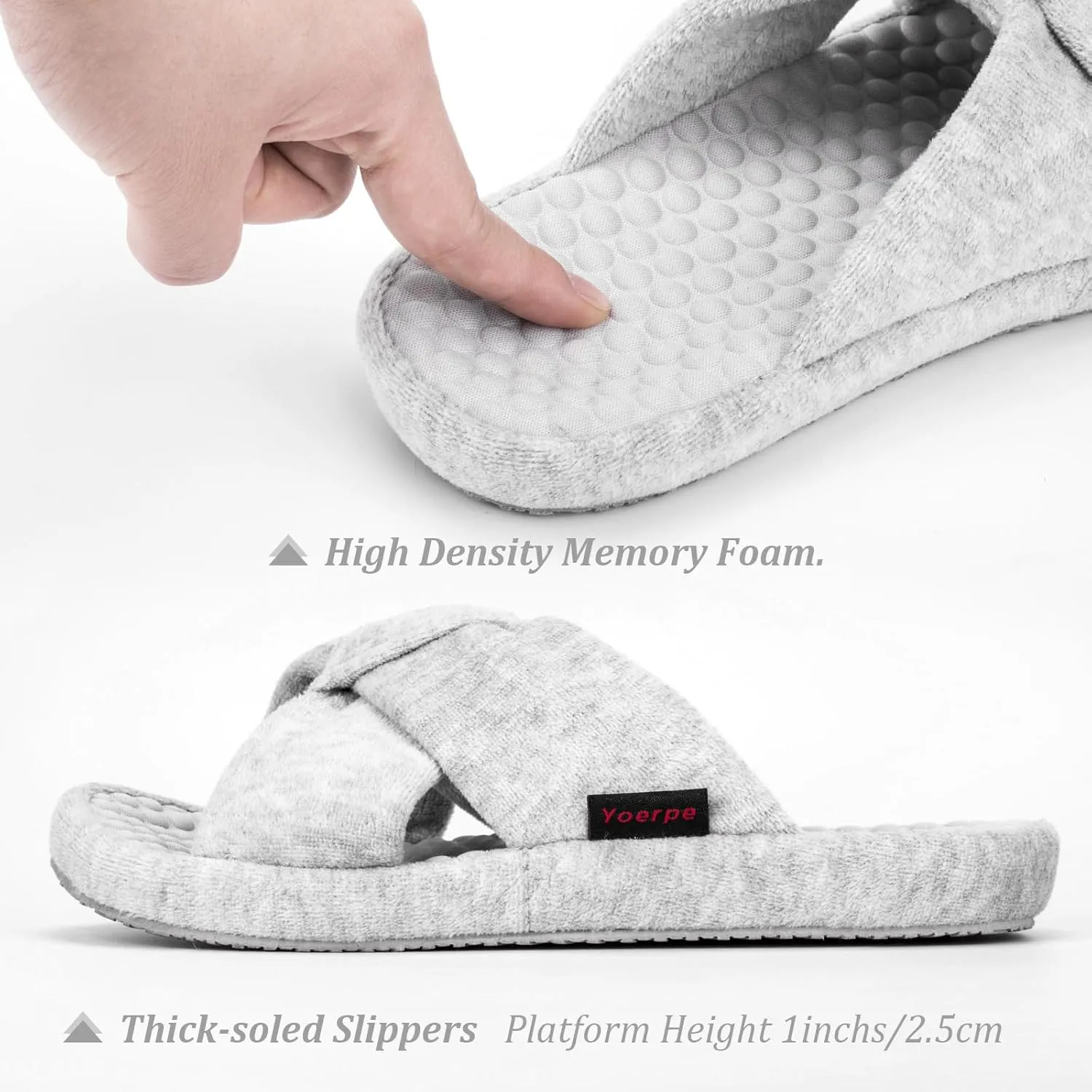 Women's House Slippers | Soft Memory Foam, Massage Beads, Non-Slip Rubber Sole | Cozy Velvet Indoor/Outdoor Slippers | Birthday Gifts & Mother's Day Gifts for Women