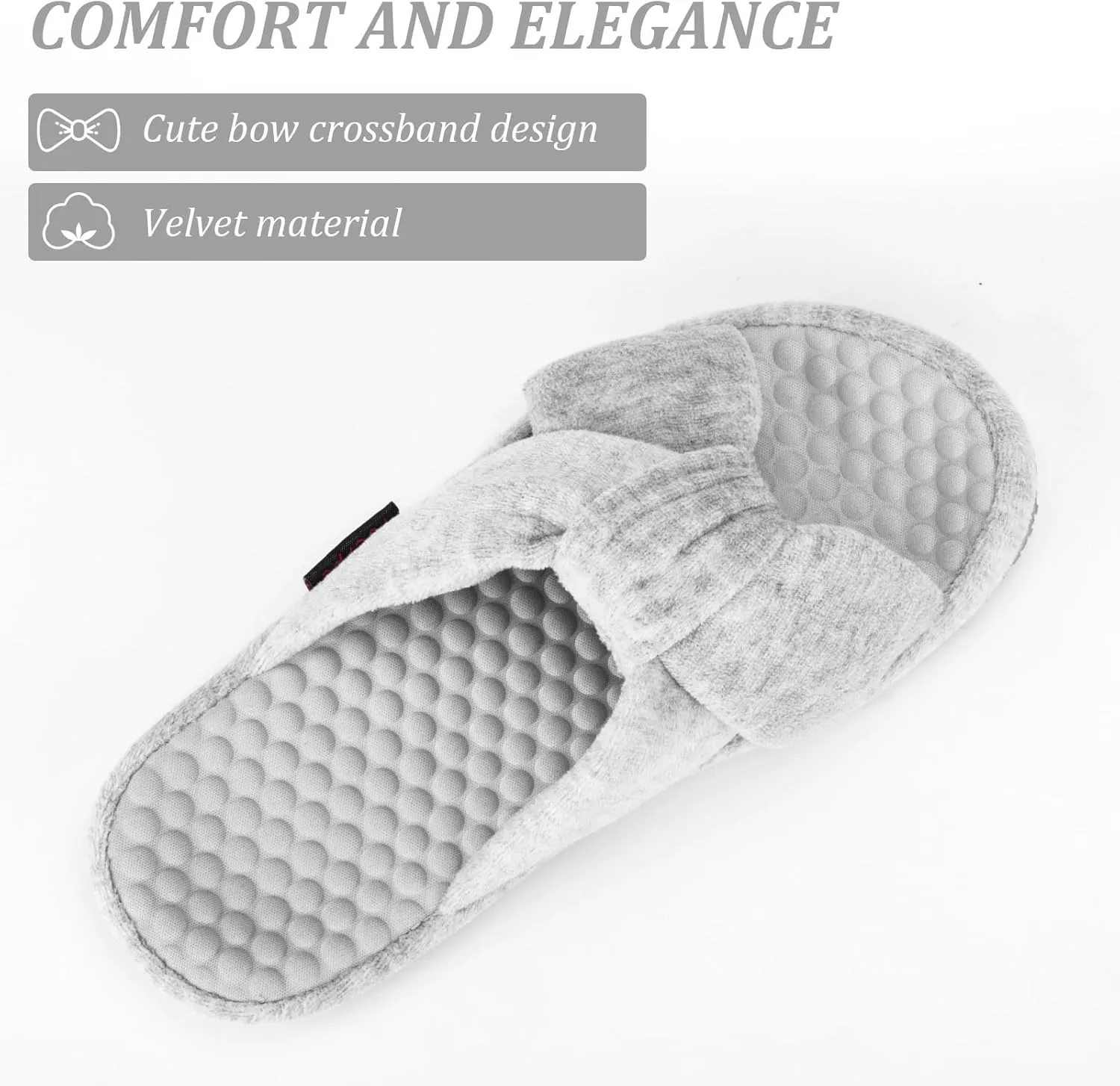 Women's House Slippers | Soft Memory Foam, Massage Beads, Non-Slip Rubber Sole | Cozy Velvet Indoor/Outdoor Slippers | Birthday Gifts & Mother's Day Gifts for Women