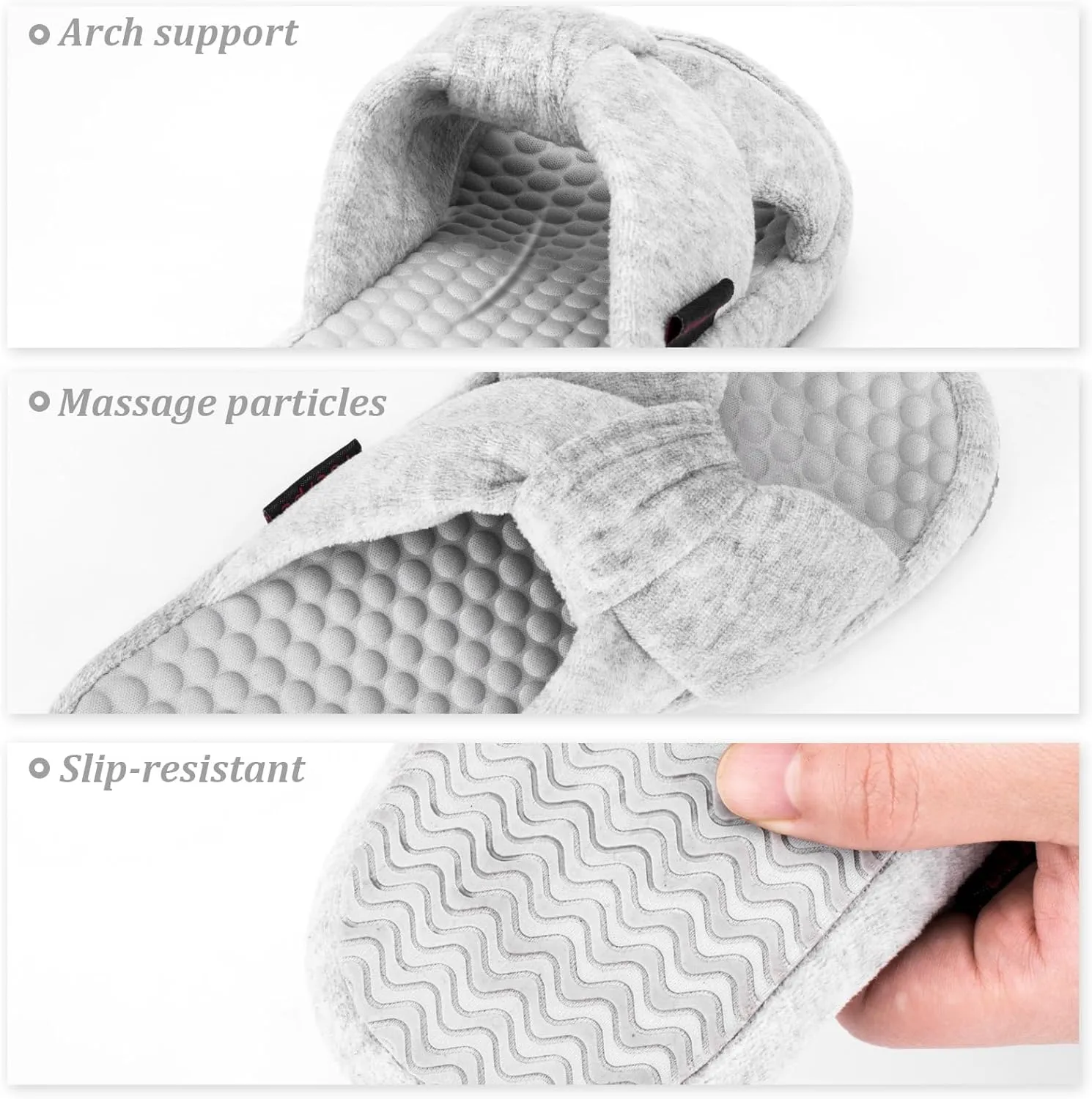 Women's House Slippers | Soft Memory Foam, Massage Beads, Non-Slip Rubber Sole | Cozy Velvet Indoor/Outdoor Slippers | Birthday Gifts & Mother's Day Gifts for Women