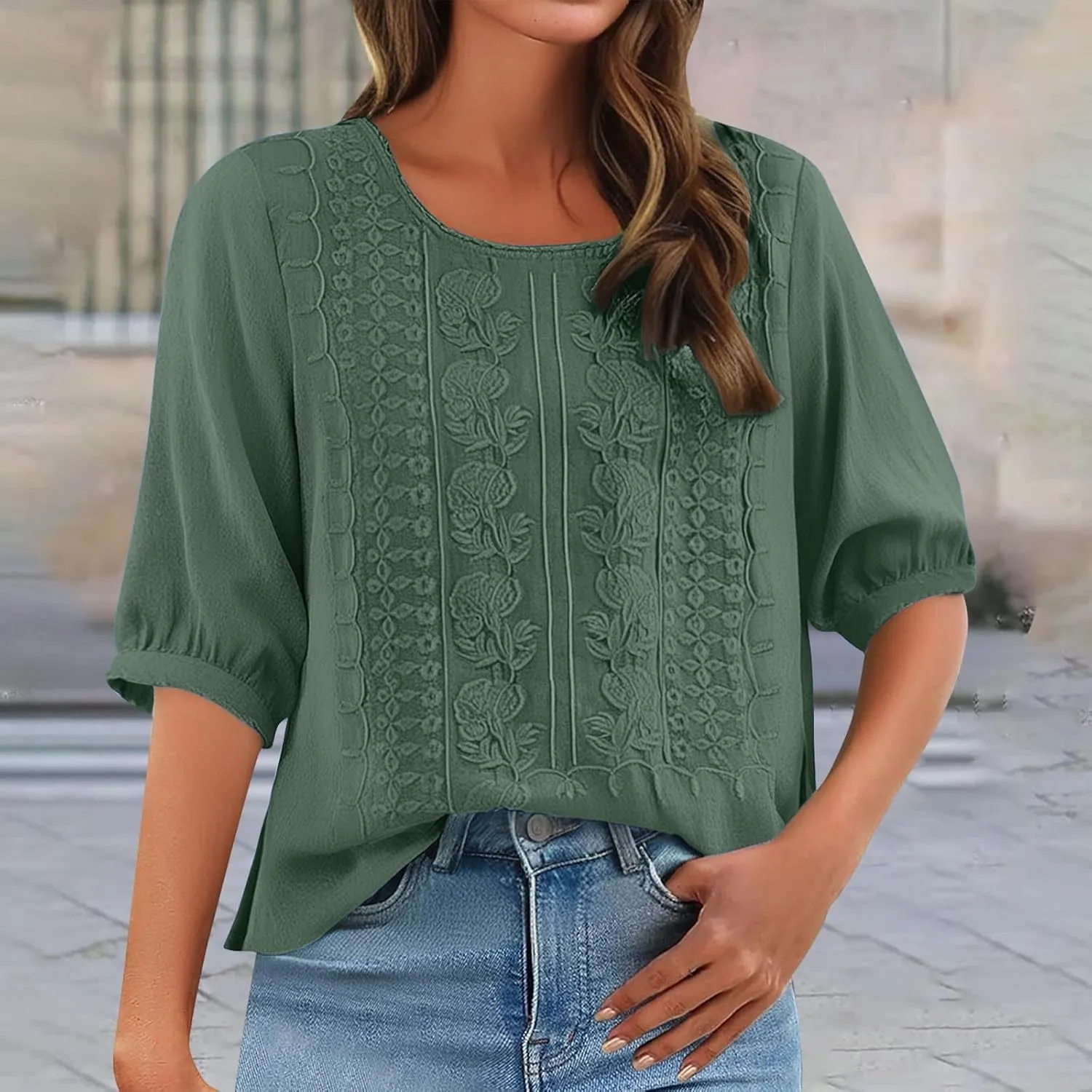 Women's Linen Blouse Tops Summer Shirts Loose Casual Work Tops Blouses Cotton Blouse Linen Shirt Roll Up Sleeve