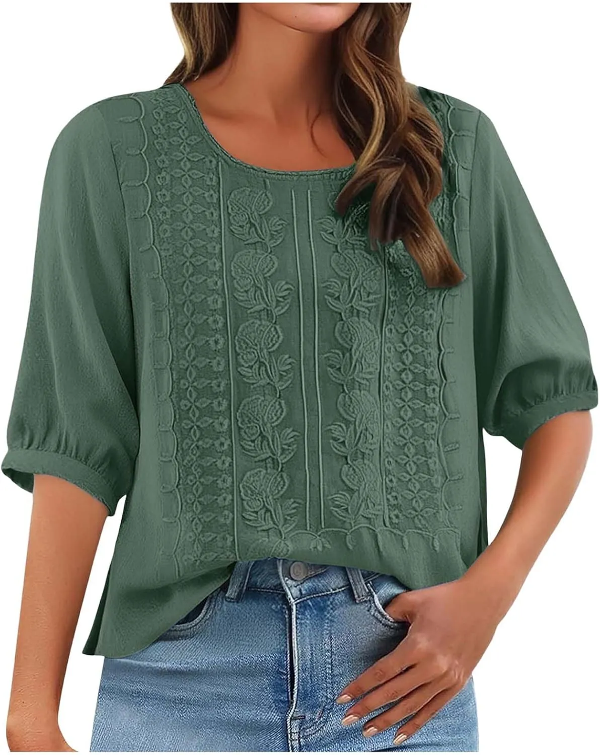 Women's Linen Blouse Tops Summer Shirts Loose Casual Work Tops Blouses Cotton Blouse Linen Shirt Roll Up Sleeve