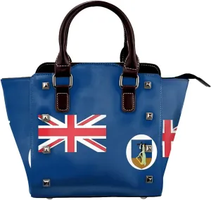 Women's Pu Leather Handbag Rivet Shoulder Bag Studded Top Handle Satchel Crossbody Tote Bag Punk Bag Purse
