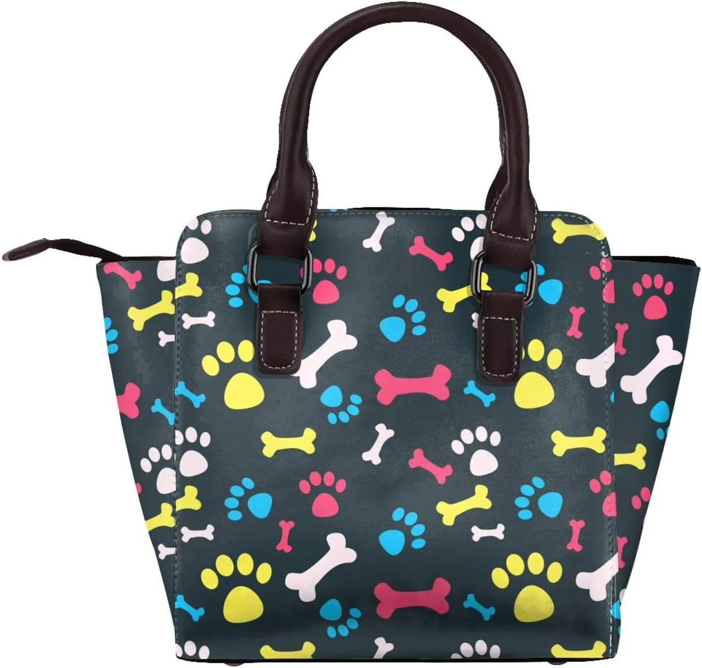 Women's Pu Leather Handbag Rivet Shoulder Bag Studded Top Handle Satchel Crossbody Tote Bag Punk Bag Purse