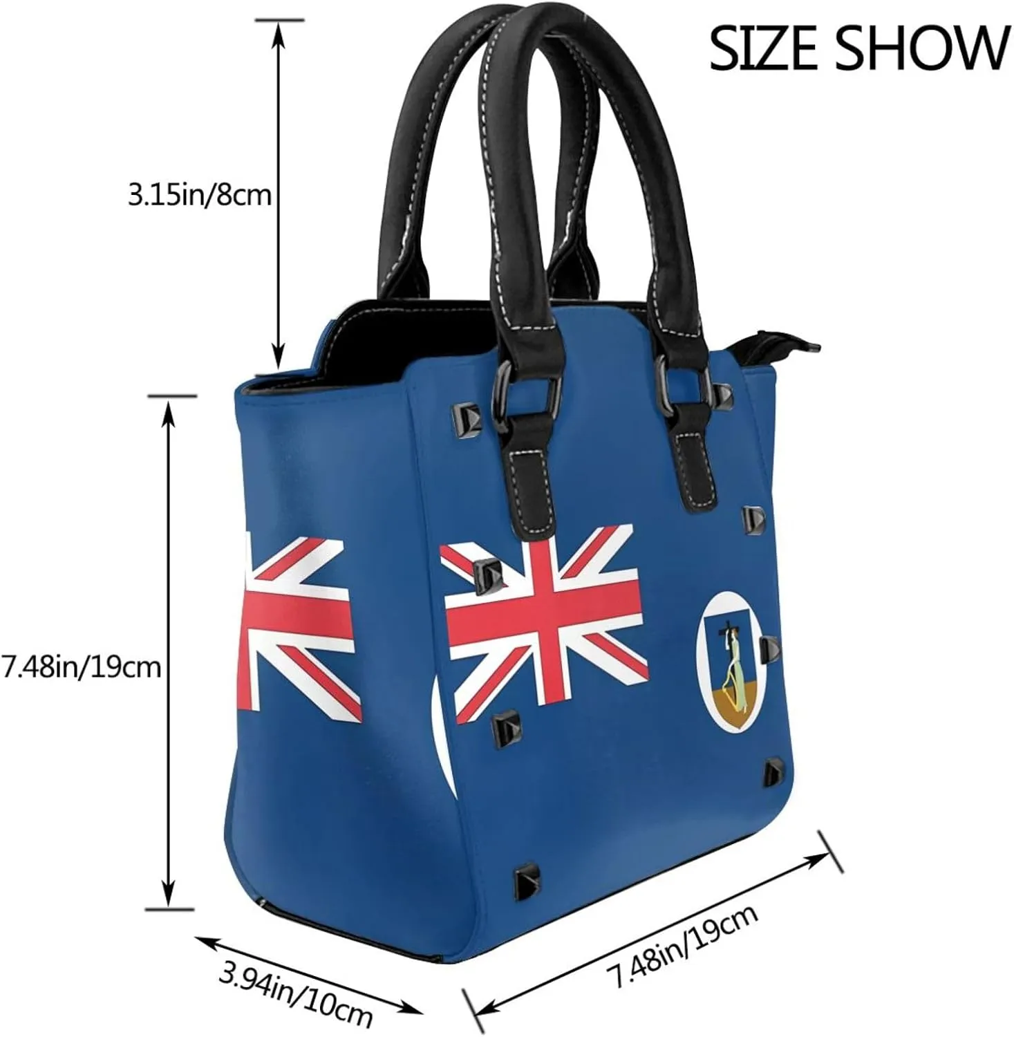 Women's Pu Leather Handbag Rivet Shoulder Bag Studded Top Handle Satchel Crossbody Tote Bag Punk Bag Purse