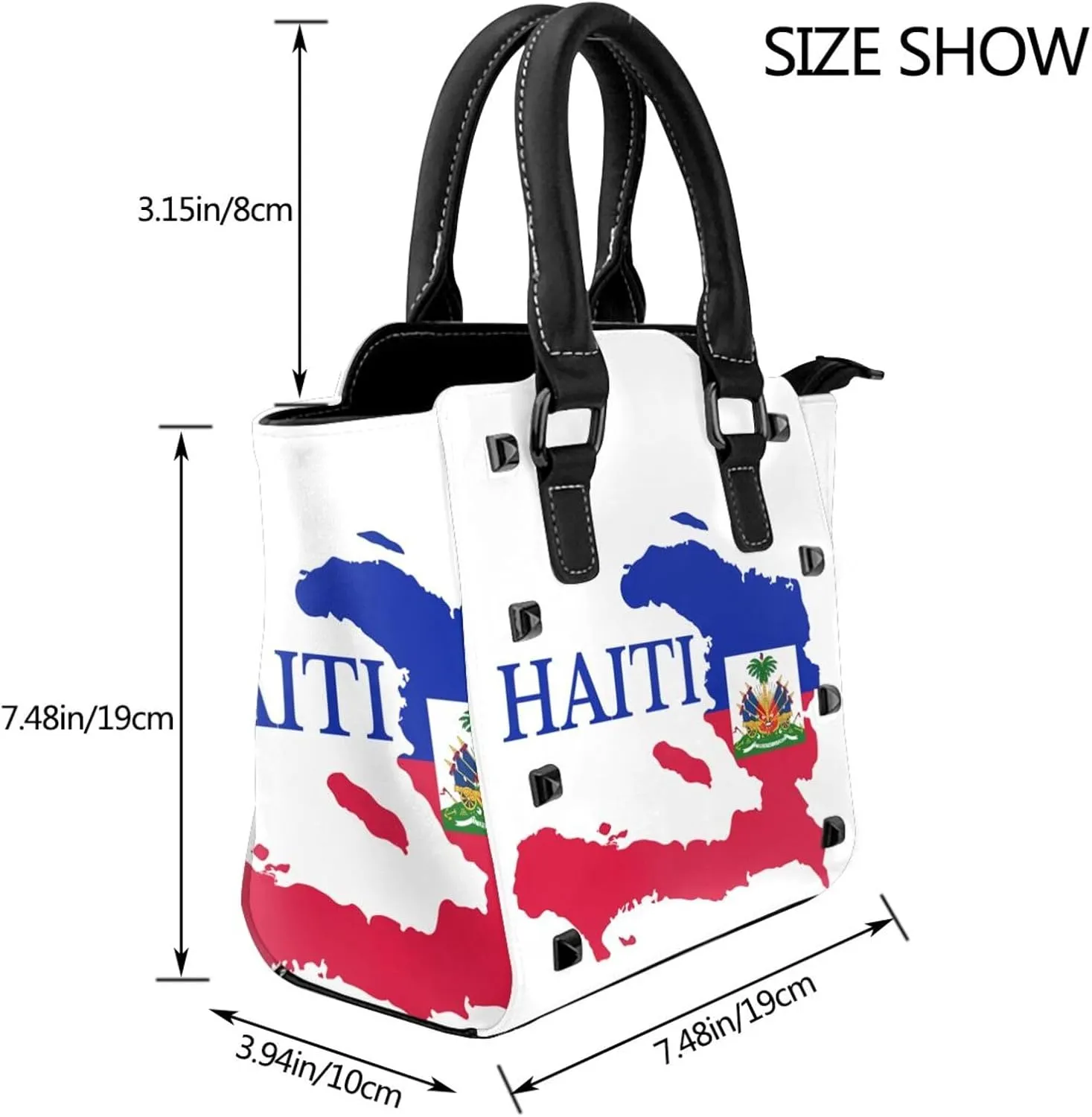 Women's Pu Leather Handbag Rivet Shoulder Bag Studded Top Handle Satchel Crossbody Tote Bag Punk Bag Purse