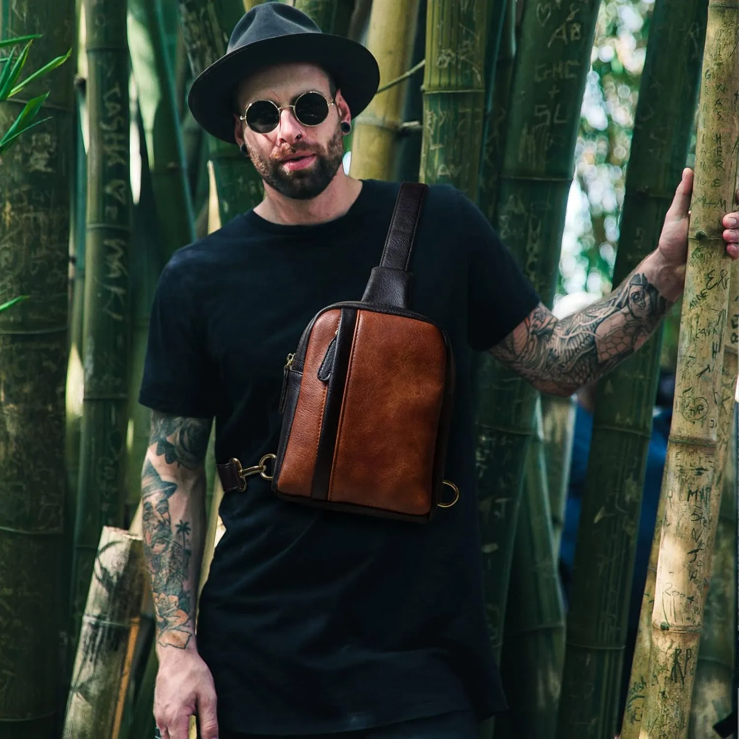 Womens Sling Bag Crossbody Fanny Pack Purse Leather Casual Fashion Travel Daypack Sport Chest Satchel for Women
