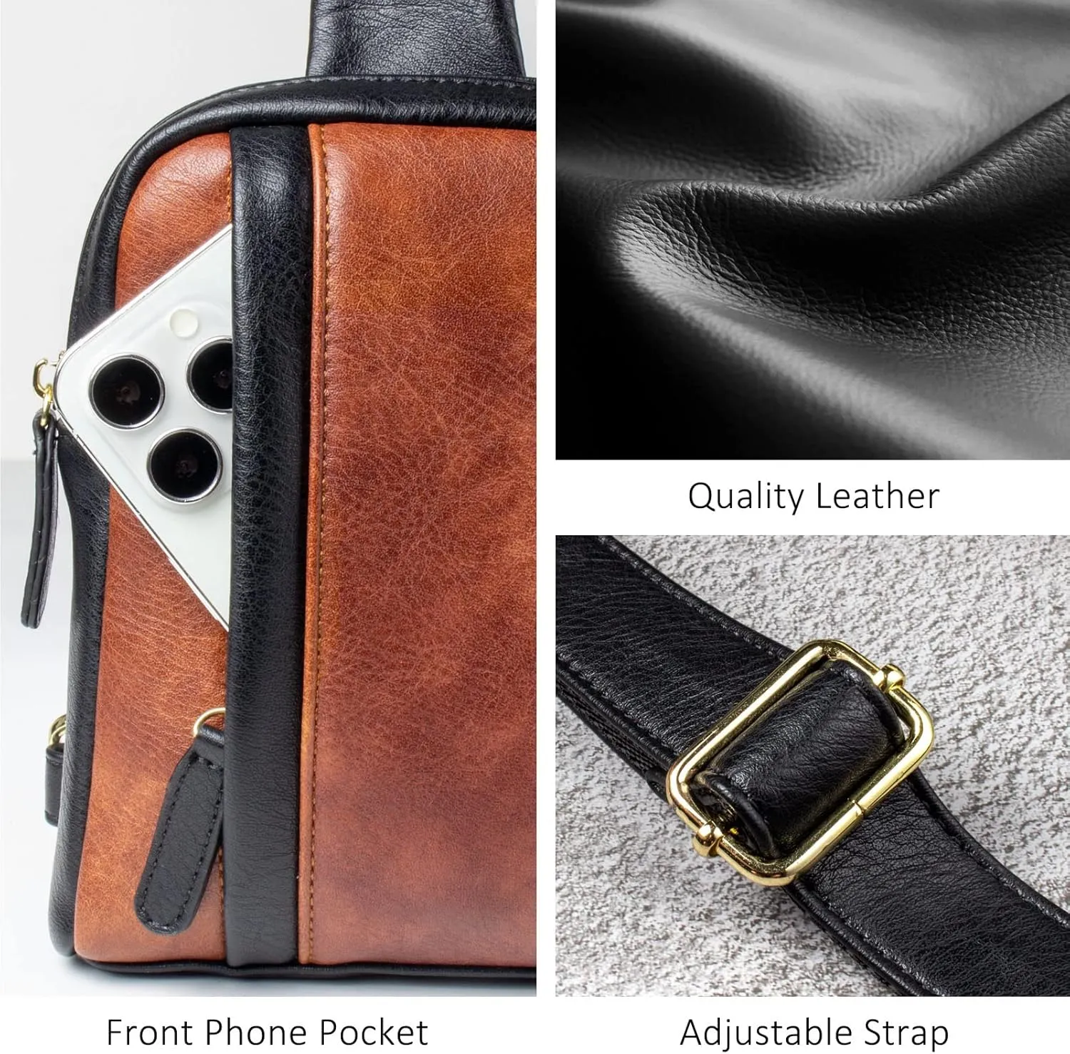 Womens Sling Bag Crossbody Fanny Pack Purse Leather Casual Fashion Travel Daypack Sport Chest Satchel for Women