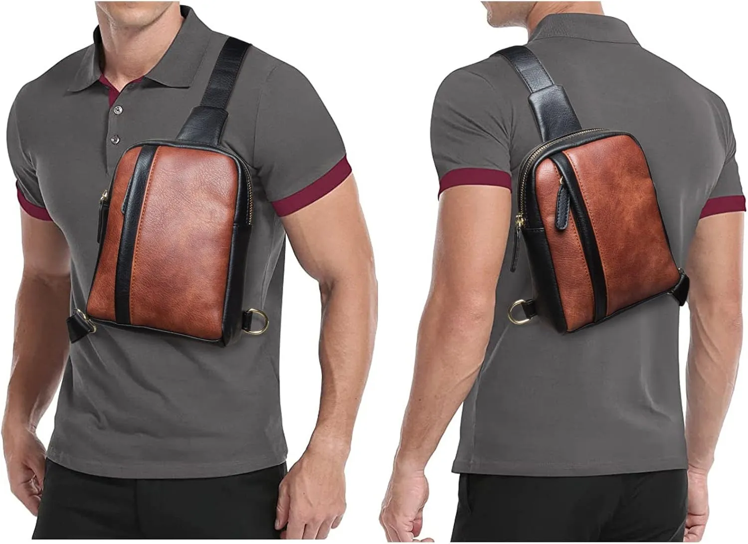 Womens Sling Bag Crossbody Fanny Pack Purse Leather Casual Fashion Travel Daypack Sport Chest Satchel for Women