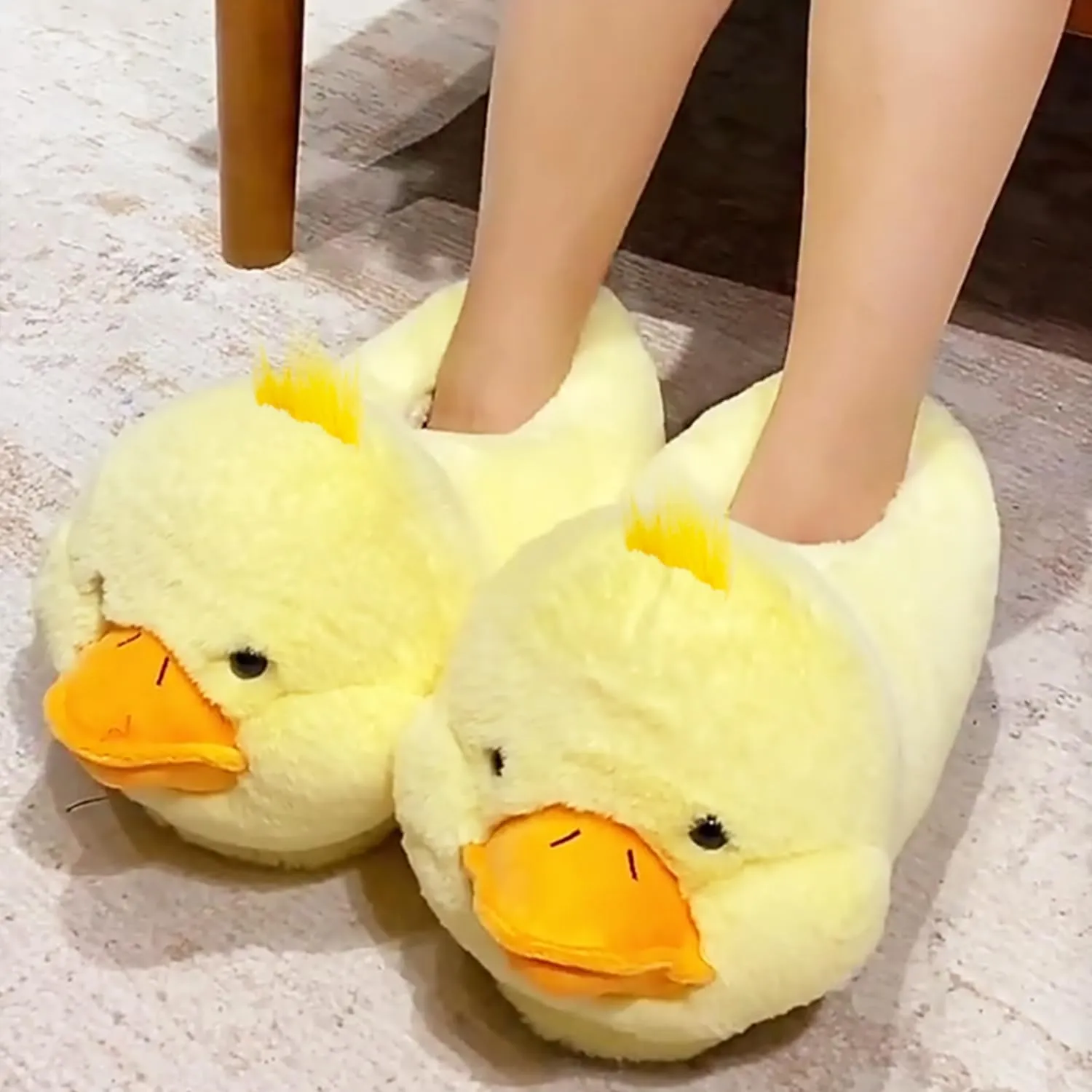 Women's Slippers Cute Duck Animal Slippers Funny Slippers Novelty Cozy Duck Slippers Fuzzy Slippers Soft Winter Warm Slippers House Shoes