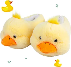 Women's Slippers Cute Duck Animal Slippers Funny Slippers Novelty Cozy Duck Slippers Fuzzy Slippers Soft Winter Warm Slippers House Shoes
