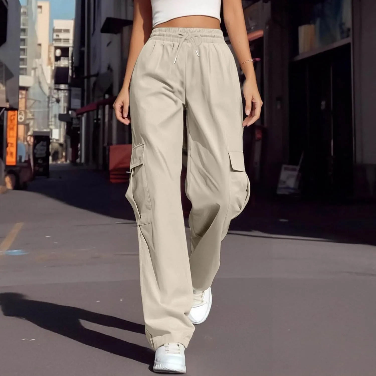 Women's Straight Leg Pants Women's Straight Leg Pants Summer Floral Solid Long Palazzo Lounge Beach Trousers with Pocket