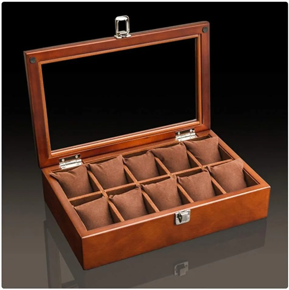 Wood Watch Display BoPB9rrg Gift Boxes Jewelry Case (Color : 8 Slots) (10 Slots)