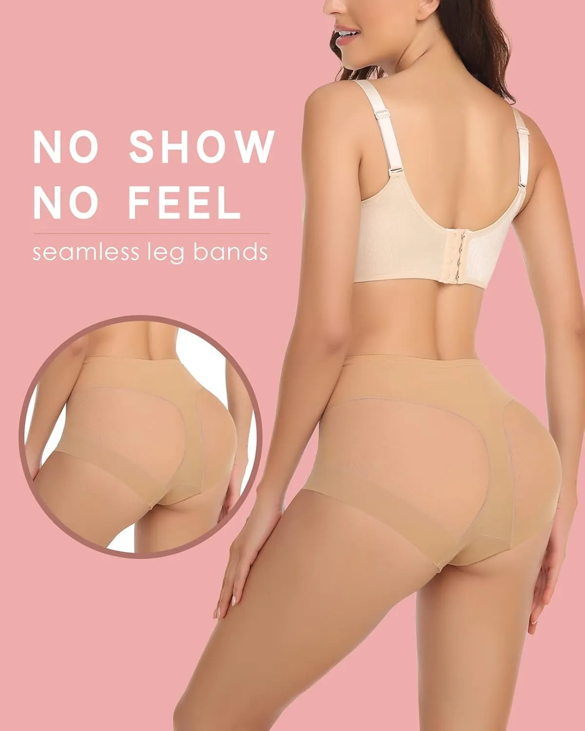 WOWENY 2 Packs Tummy Control Panties for Women Seamless Sexy Underwear Comfy Mesh Body Shaper Shapewear