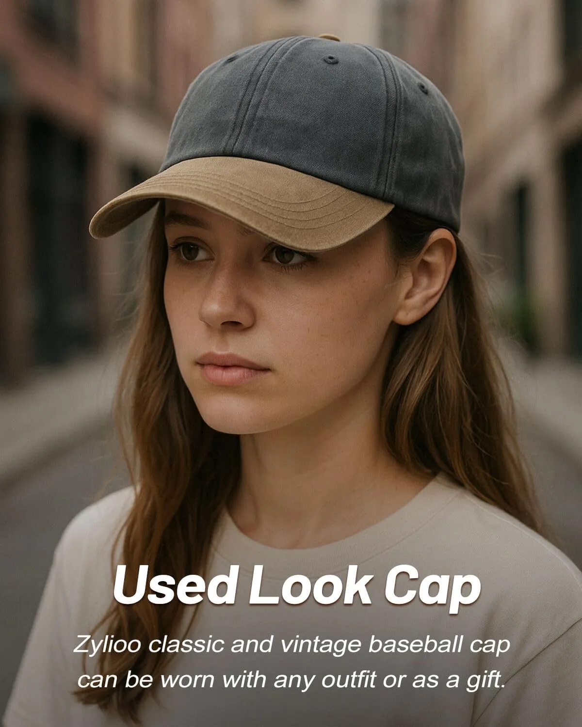 XXL Oversize Washed Denim Baseball Cap,Low Profile Jean Sports Cap for Big Heads 23.5"-25.5",Large Pigment Dyed Dad Hat