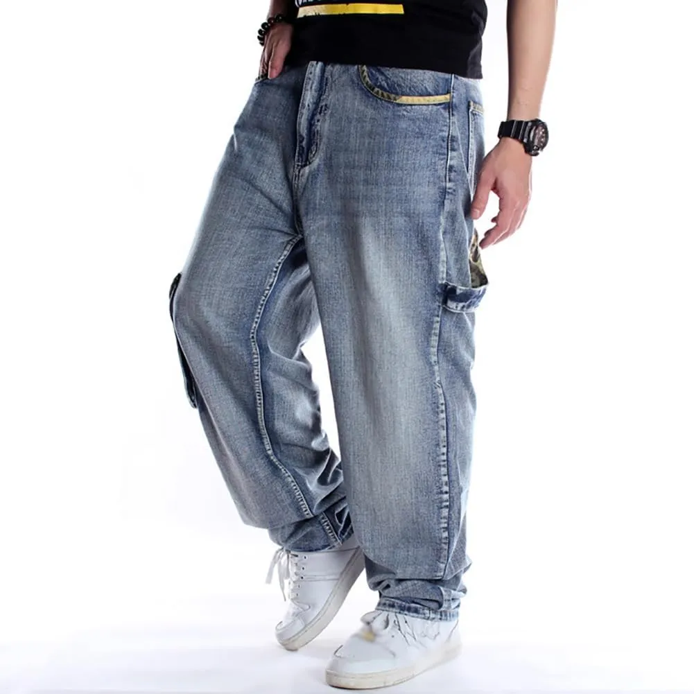 XYGJZ Men's Baggy Jeans Hip Hop Jeans Loose Fit Vintage Cargo Pants Skater Skateboard Jean