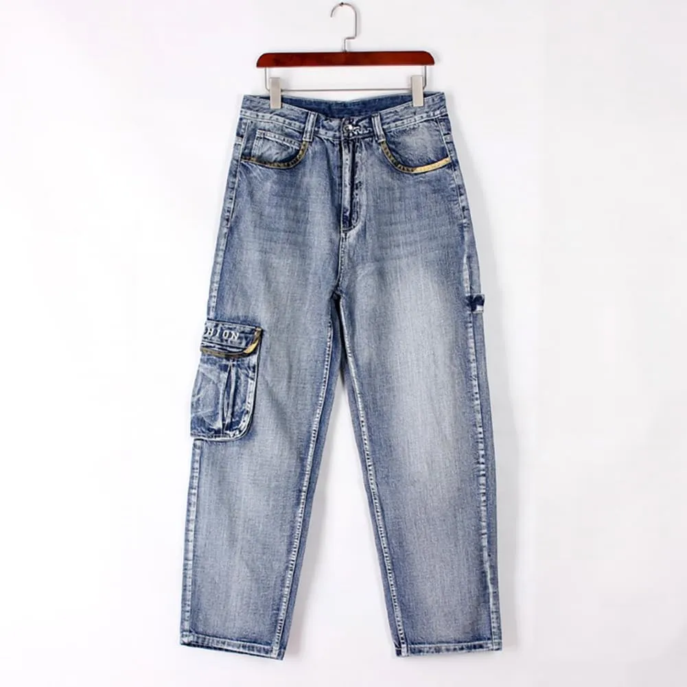 XYGJZ Men's Baggy Jeans Hip Hop Jeans Loose Fit Vintage Cargo Pants Skater Skateboard Jean