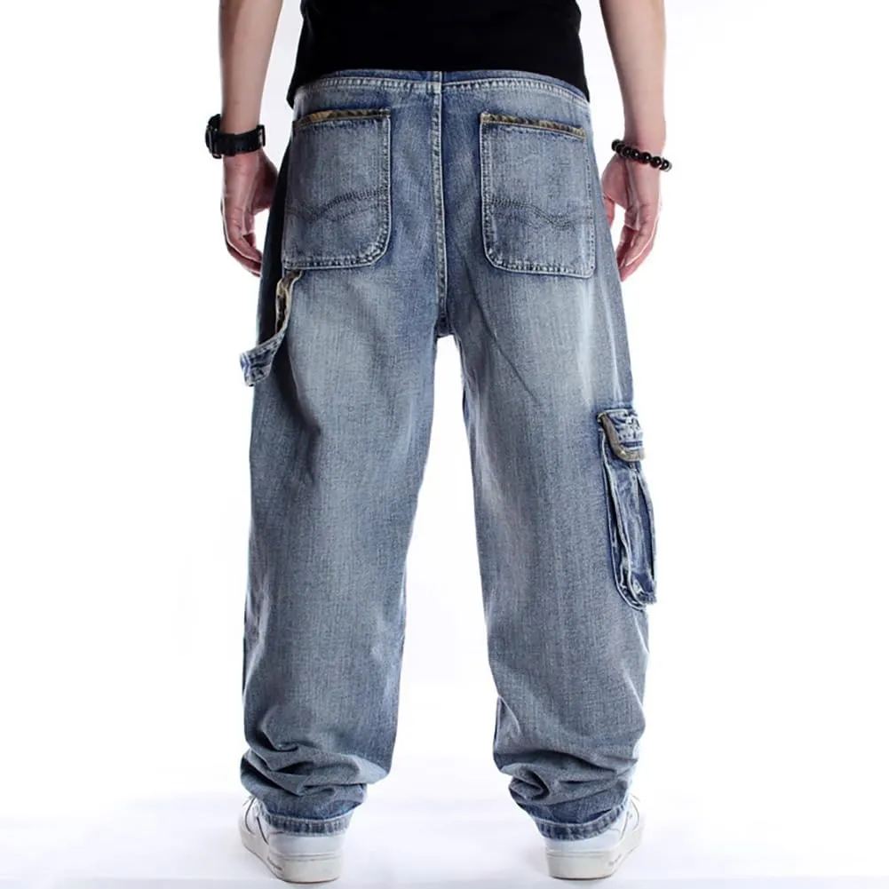 XYGJZ Men's Baggy Jeans Hip Hop Jeans Loose Fit Vintage Cargo Pants Skater Skateboard Jean