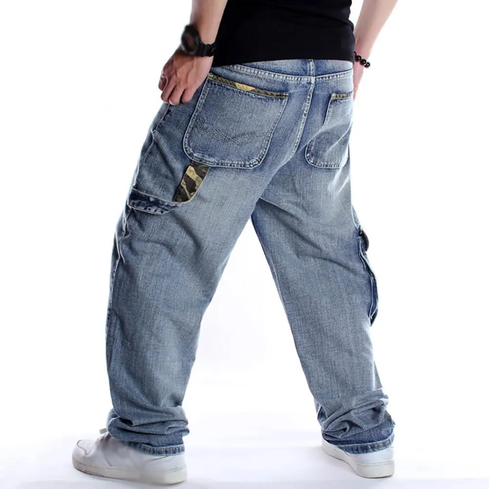 XYGJZ Men's Baggy Jeans Hip Hop Jeans Loose Fit Vintage Cargo Pants Skater Skateboard Jean