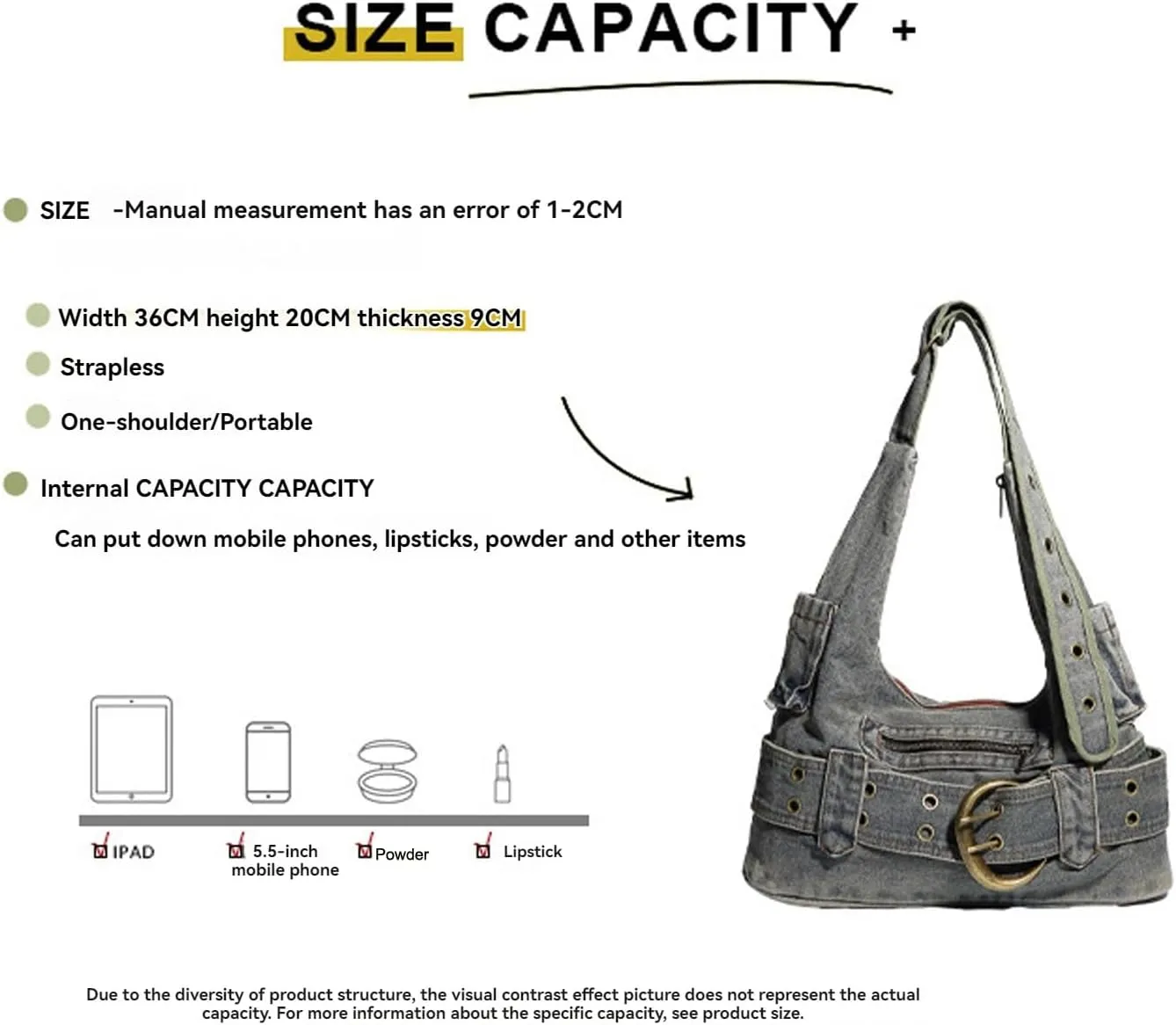 Y2K Blue Denim Bag Casual Denim Women's Wallet Women's Wallet and Handbag Small Shoulder Bag