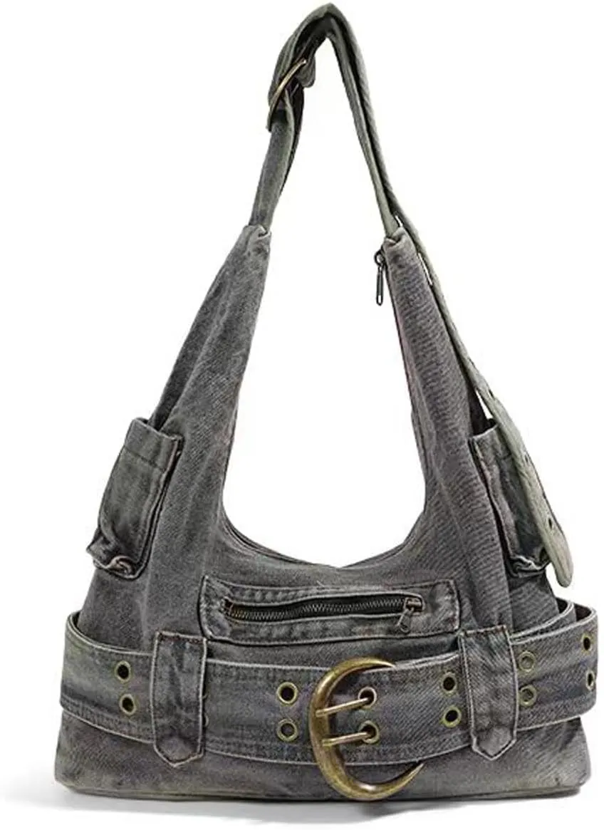 Y2K Blue Denim Bag Casual Denim Women's Wallet Women's Wallet and Handbag Small Shoulder Bag