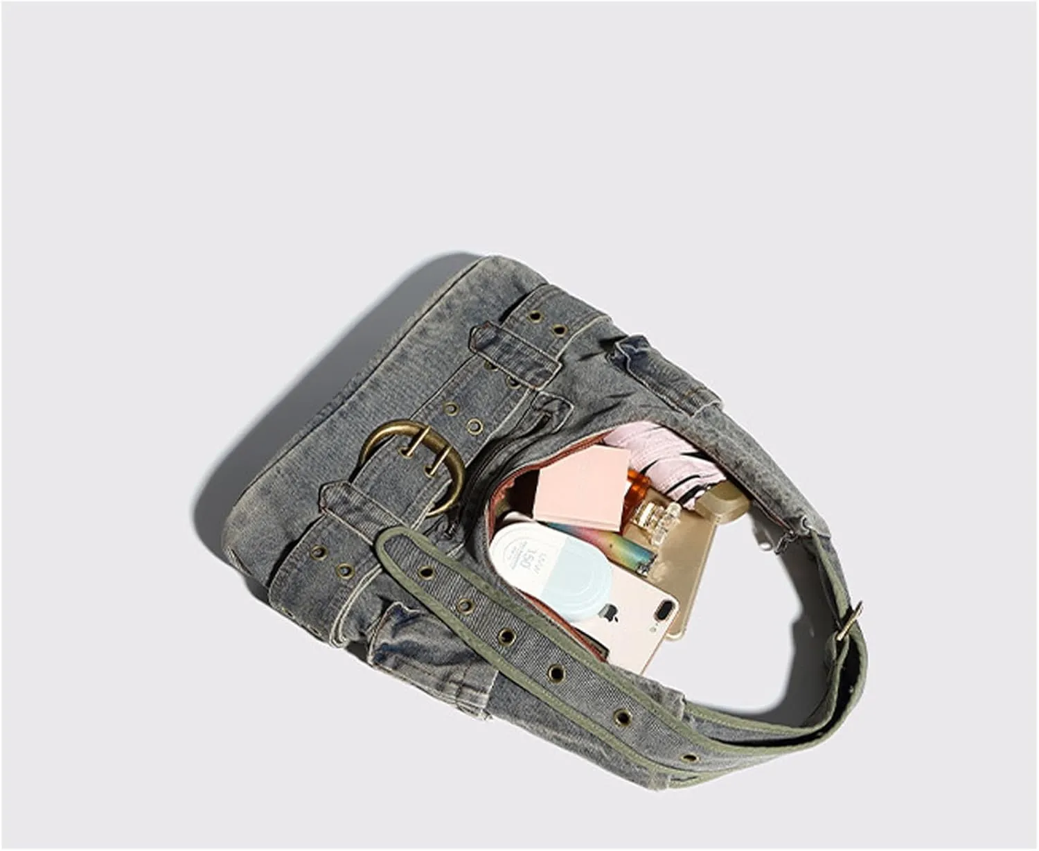 Y2K Blue Denim Bag Casual Denim Women's Wallet Women's Wallet and Handbag Small Shoulder Bag