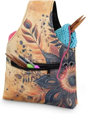 Yarn Bags for Crocheting on the Go Crochet Tote Bags for Women Travel Crochet Organizers and Storage Bag