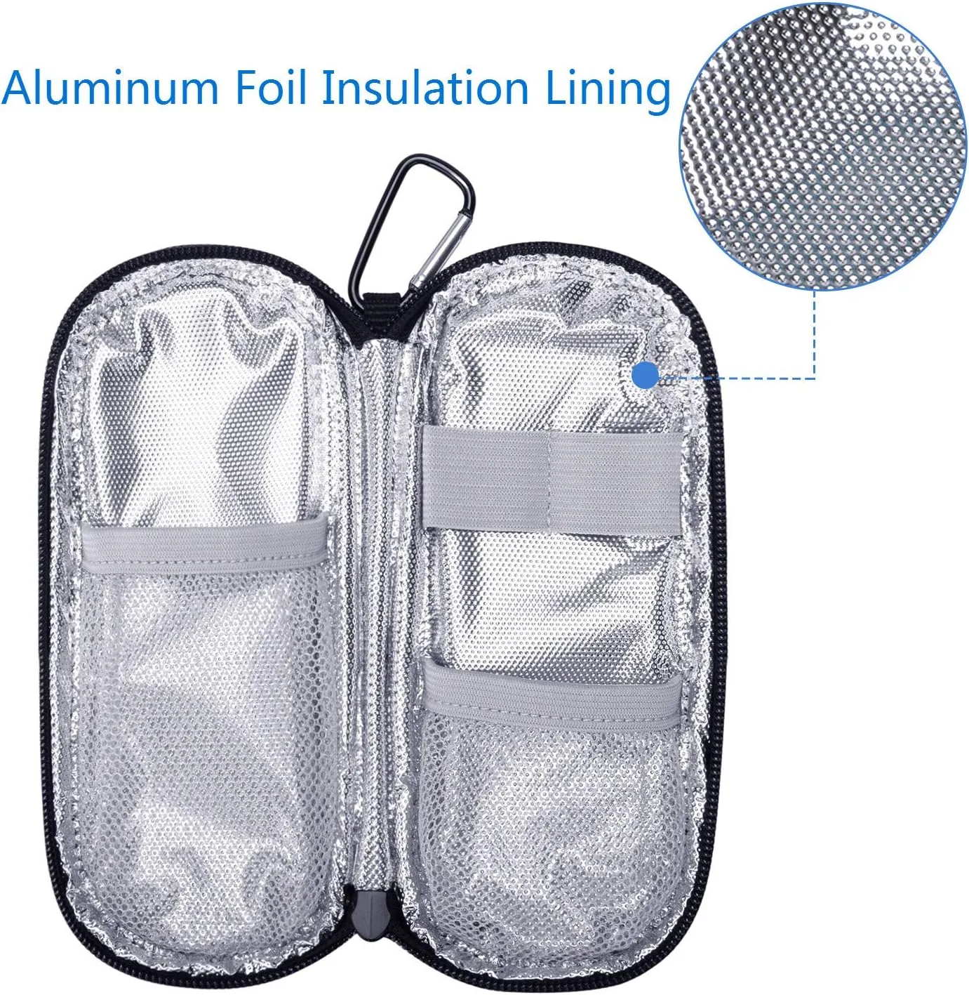 Yarwo Insulin Cooler Travel Case with 2 x TSA Approved Ice Packs, Diabetic Supplies Organizer Insulated Cooling Bag for Insulin Pens, Syringes and Diabetes Testing Kit, Lightweight for Trip, Black