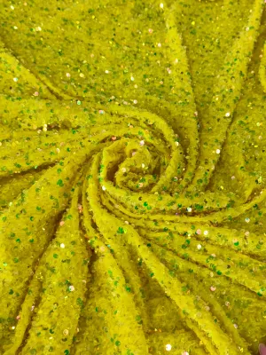 Yellow Iridescent Sequin on Velvet