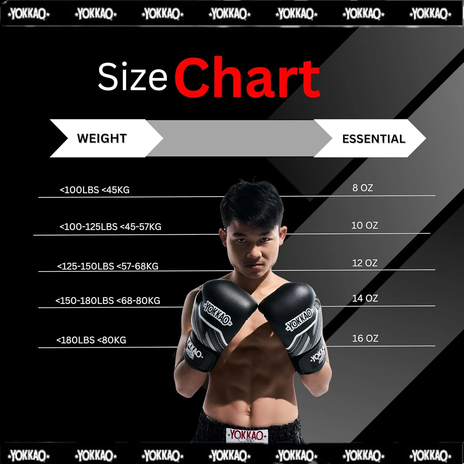 Yokkao Muay Thai Boxing Gloves – Essential Gloves for Beginners Men & Women Microfiber Leather Multi-Layered Foam Padding & Secure Fit