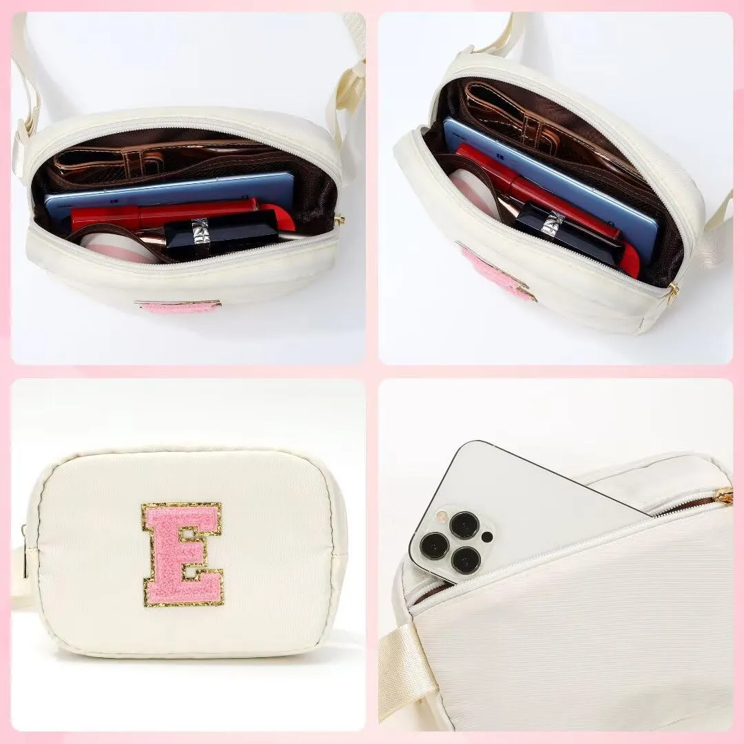 YOOLIFE 30th 40th 50th 60th 70th Birthday Gifts for Women Mom Daughter Friend, Personalized Gifts for Women, Initial Fanny Pack Belt Bag Crossbody Bags, Beige S